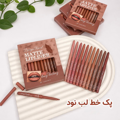 پک 12 عددی مداد لب شمعی پیچی با رنگبندی نود دراگون
