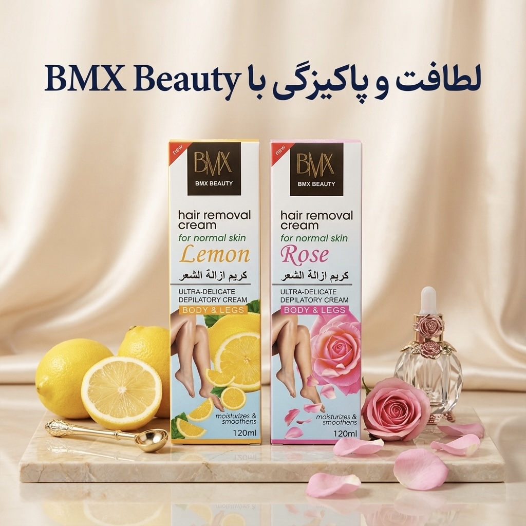 کرم موبر بدن فوق ملایم بی ام اکس به همراه لوسیون و کاردک