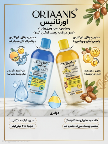 محلول دوفاز پاککننده آرایش صورت و چشم اورتانیس