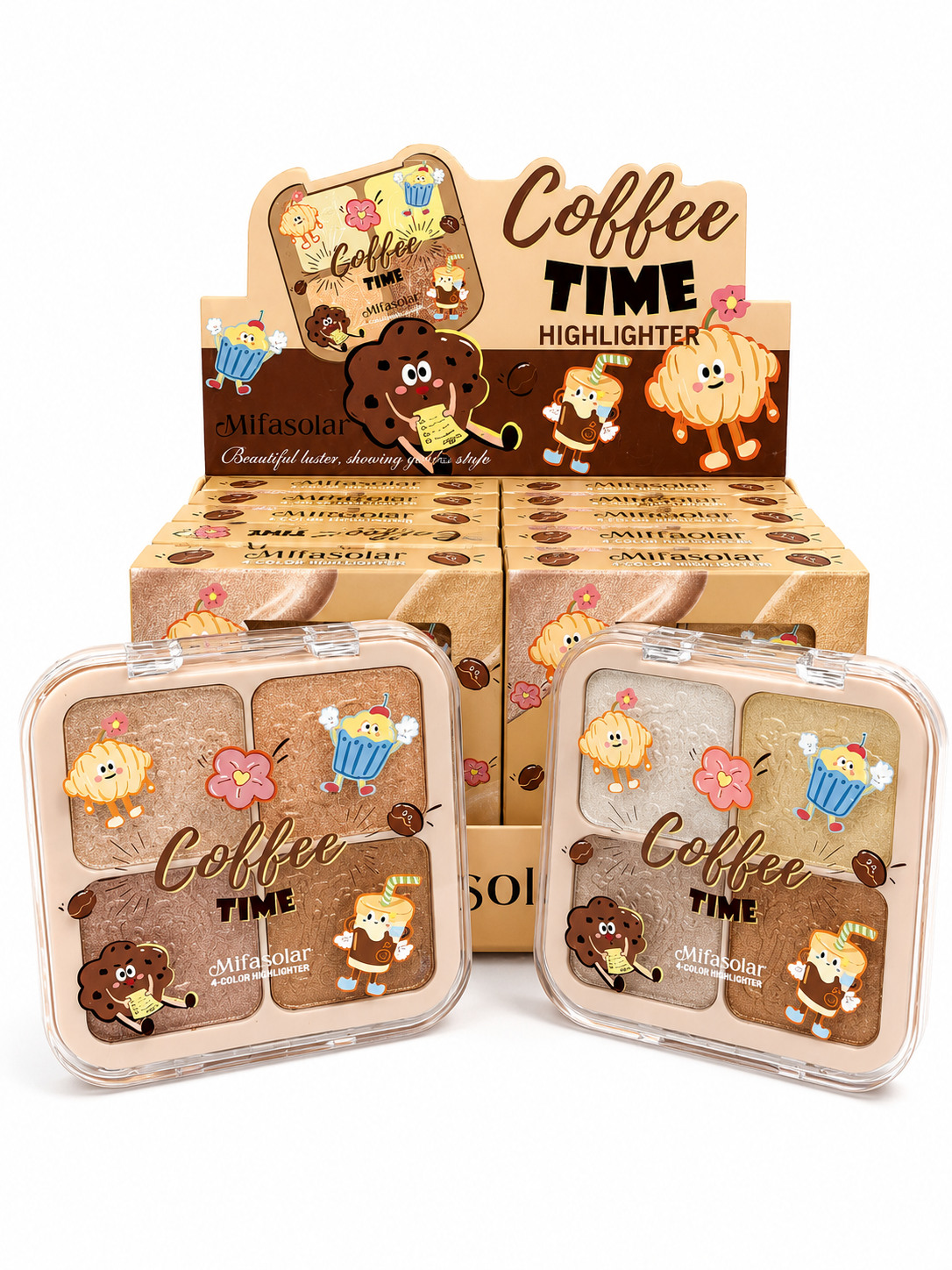 پالت هایلایتر ۴ رنگ میفاسولار مدل Coffee Time