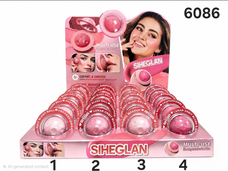 رژگونه کرمی و رژلب کروی طرح ماه