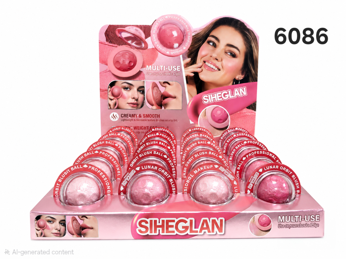 ​رژگونه کرمی و رژلب کروی طرح ماه