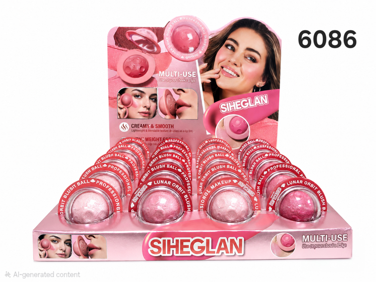رژگونه کرمی و رژلب کروی طرح ماه